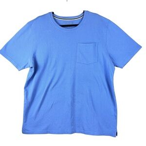 Joseph Turner Yorkshire Shirt Men's XL Blue Pique Short Sleeve Chest Pocket Tee